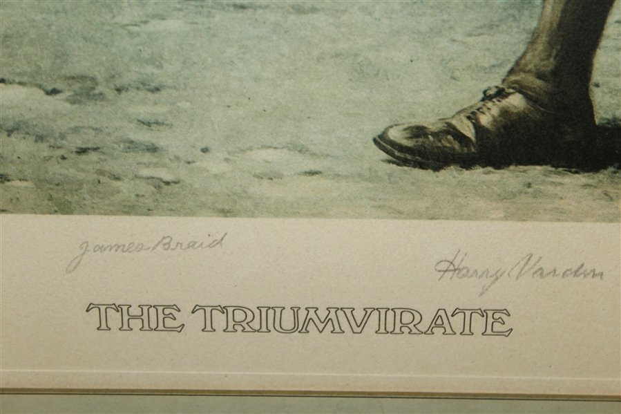 JH Taylor, James Braid, & Harry Vardon 'The Triumvirate Limited Edition Lithograph 256/300 - Framed