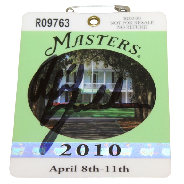 Phil Mickelson Signed 2010 Masters Tournament Badge #R09763 - Third Green Jacket JSA ALOA
