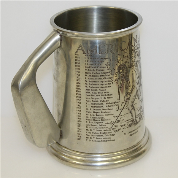 19th Hole American Open Championship Pewter Golf Tankard - US Open Winners Listed