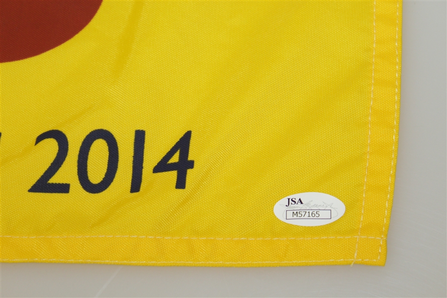 Rory McIlroy Signed 2014 Open at Royal Liverpool Flag JSA #M57165