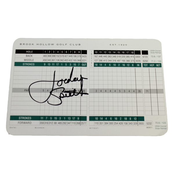 Jordan Spieth Signed Brook Hollow Golf Club Official Scorecard JSA ALOA