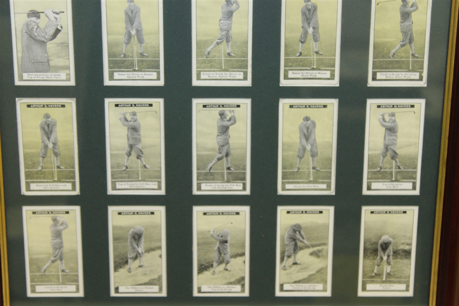 Set of 25 Vintage Arthur G. Havers Imperial Tobacco Co. Golf Cards - 1925 - Framed