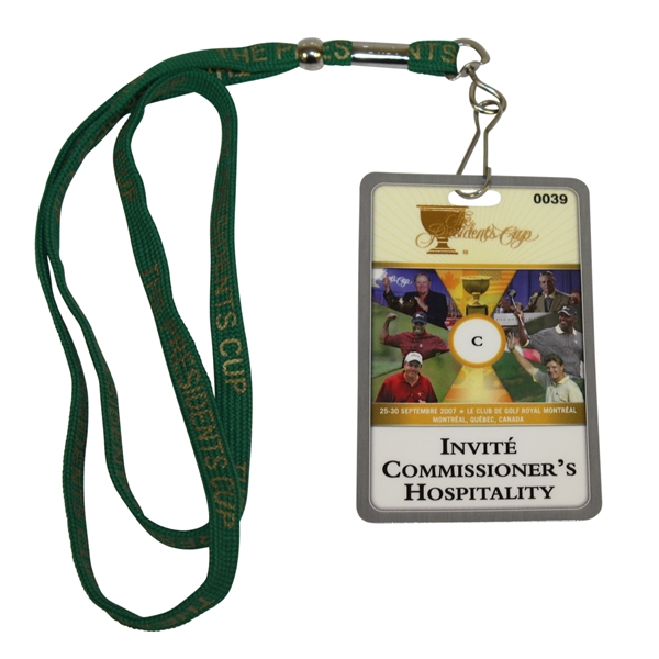 Deane Beman's 2007 The President's Cup Invite Commissioner's Hospitality Badge
