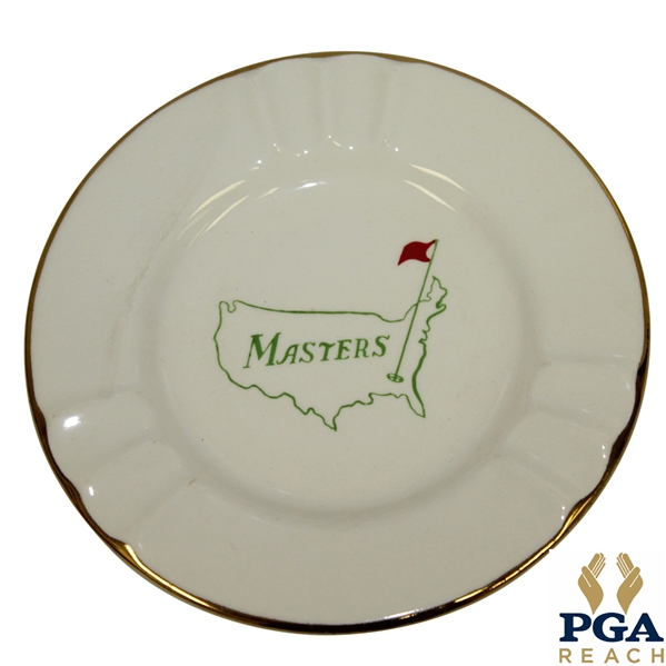 Classic Augusta National Golf Club Masters Logo with 22k Gold Trim Ash Tray - Made in USA