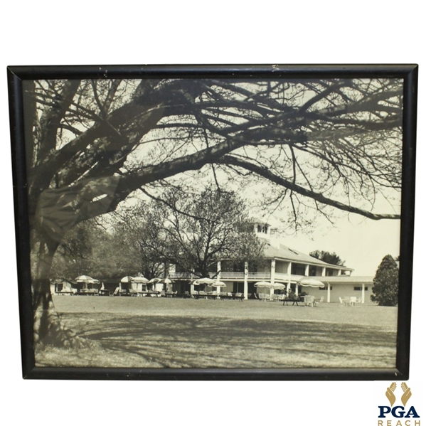 Augusta National Golf Club Clubhouse Black & White Photo - Framed