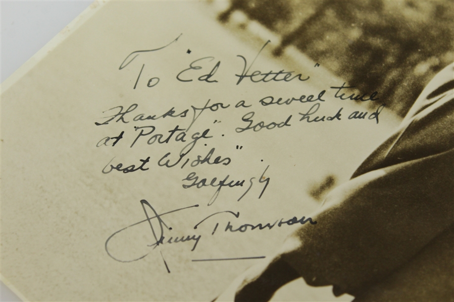 Jimmy Thomson Signed & Personalized Photo with 'Portage' Inscription JSA ALOA