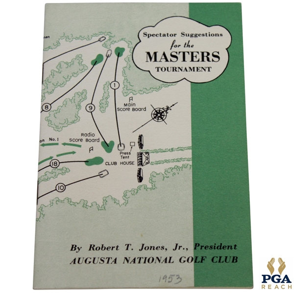 1953 Masters Tournament Spectator Guide - Ben Hogan Winner