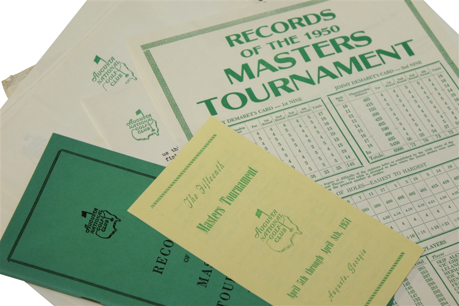 1951 Masters Lot - Records Booklet, Records Sheet, Pamphlet, & Misc. Correspondence