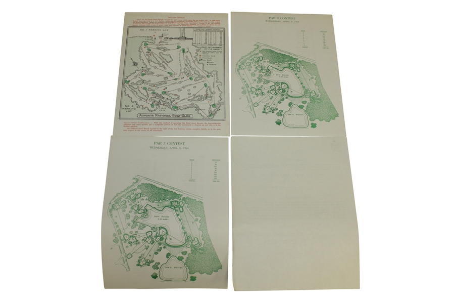 1964 Masters Tournament Items - Records, Pairing Sheets (Par 3 & Tourney), Pamphlet, & Correspondence