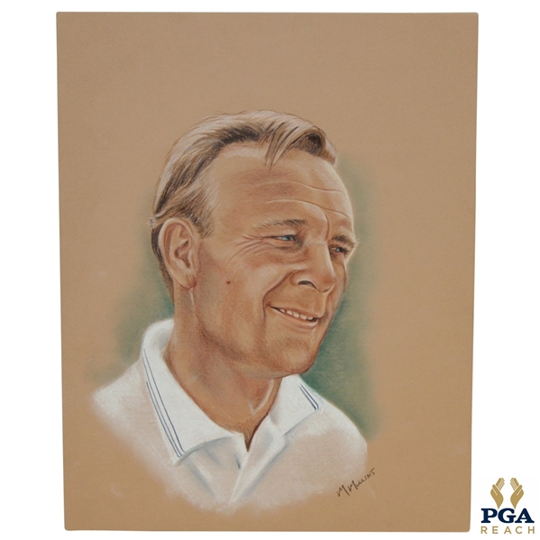 Arnold Palmer Ryder Cup Captain Pastel Drawing Signed by Artist M. Mullins