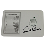 Arnold Palmer Signed Augusta National Golf Club Scorecard JSA #AA10885