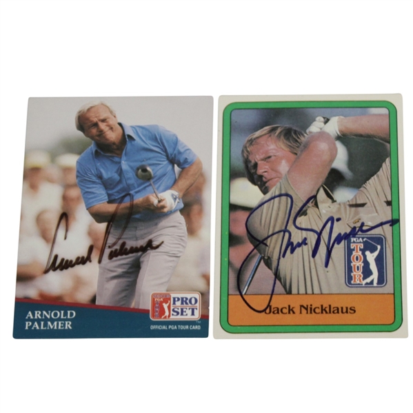 Arnold Palmer & Jack Nicklaus Signed Golf Cards - Pro-Set & PGA Tour JSA ALOA