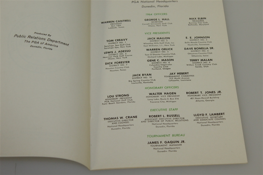 1964 PGA Championship at Columbus Country Club Facts & Statistics Booklet
