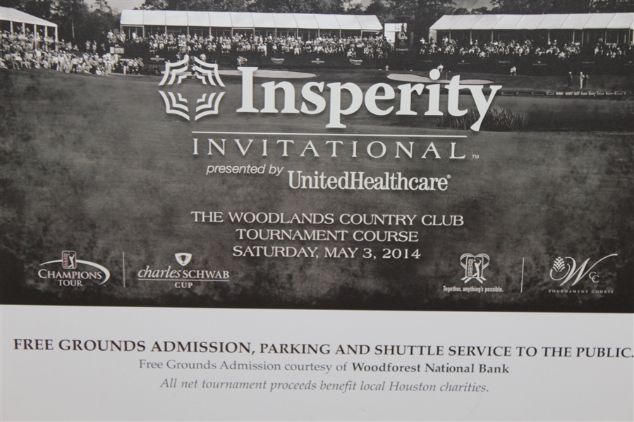 Nicklaus, Floyd, Player, & others Signed 2014 Insperity Inv. Matted Poster JSA ALOA