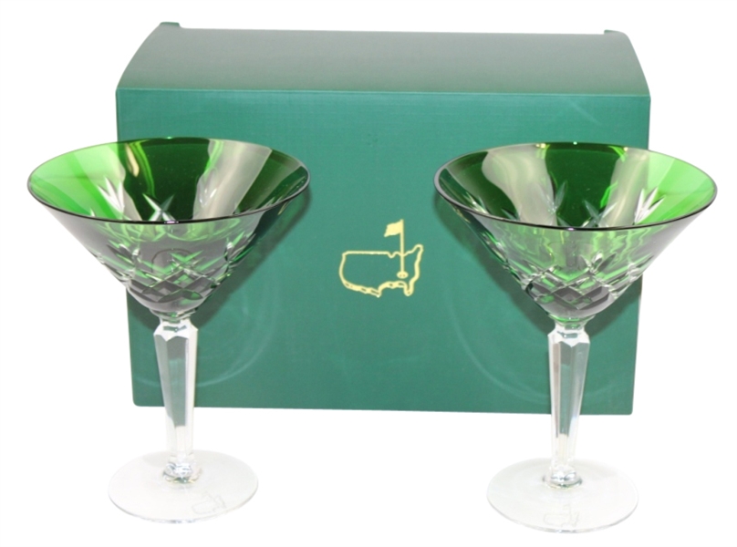 Augusta National Members Limited Pair of Emerald Cut Martini Glasses