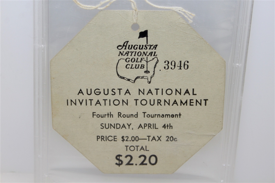 1937 Augusta National Inv. (Masters) Fourth Round Ticket #3946 with Original String