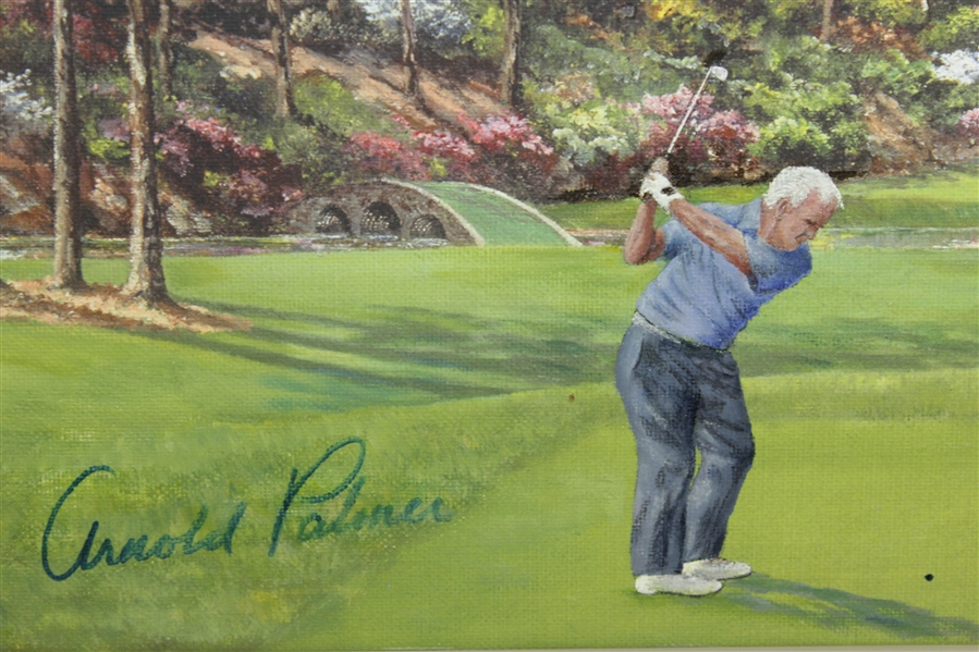 Arnold Palmer Signed & Golf Ball Marked Bill Waugh Oil on Canvas Painting JSA ALOA