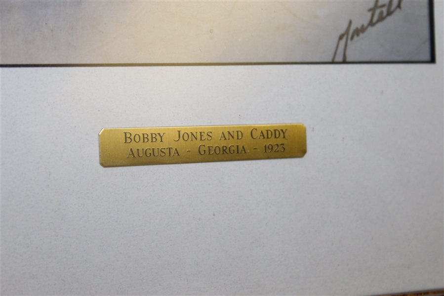 Bobby Jones & 'Caddy' 1923 August Montell Photo Piece - Framed