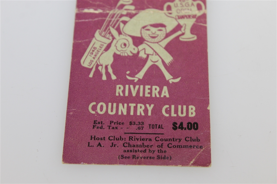 1948 US Open at Riviera CC Final Rd Ticket #0790 - Ben Hogan 1st US Open 
