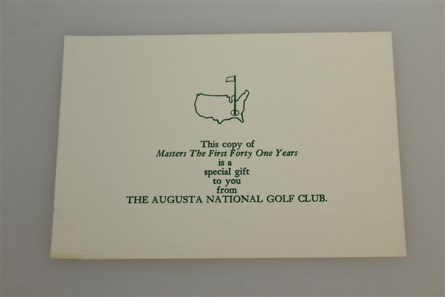 Masters: The First Forty One Years Initial Annual Book w/ Card
