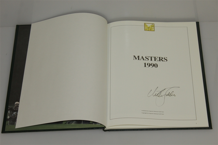 1990 Masters Tournament Annual Book - Signed By Winner Nick Faldo JSA ALOA