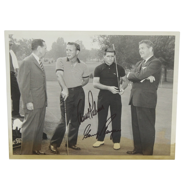 Arnold Palmer & Gary Player Dual Signed Vintage Photo JSA ALOA