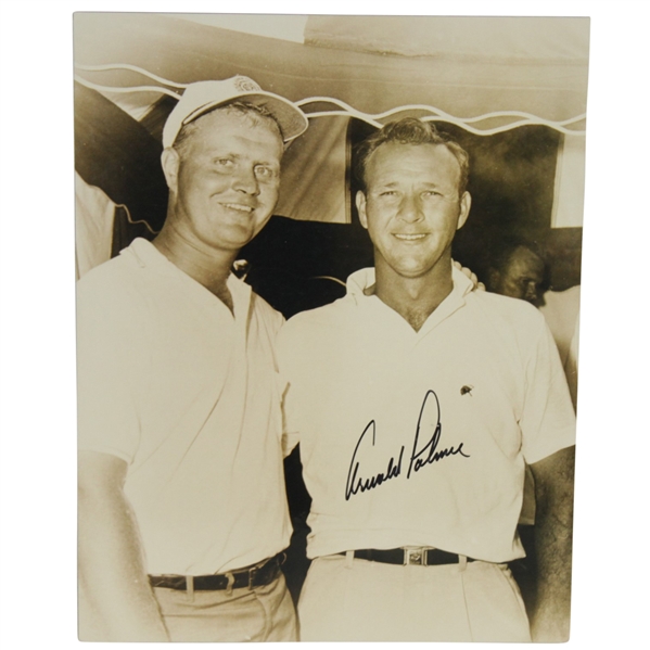 Arnold Palmer Signed Vintage Posed Photo with Jack Nicklaus JSA ALOA