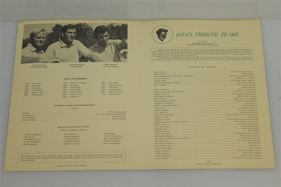 Nicklaus, Casper, & others Signed 1971 Metropolitan Golf Writers Association Program JSA ALOA