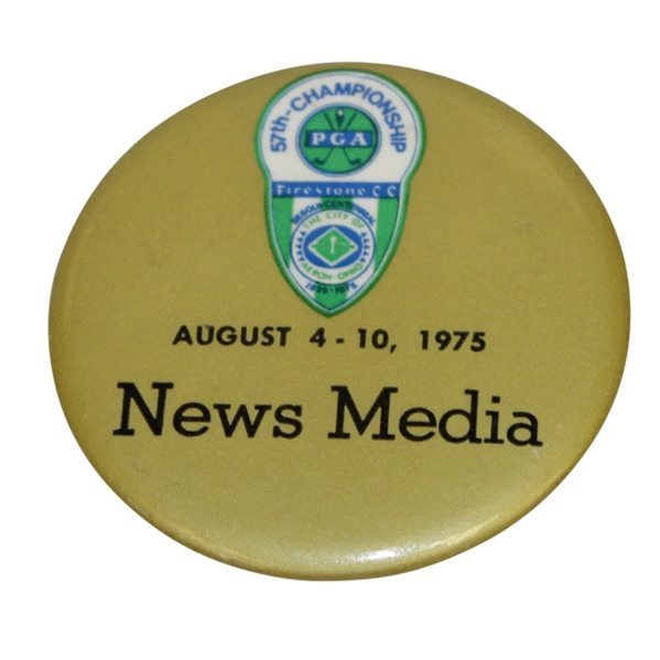 1975 PGA Championship Media Badge - Nicklaus Win