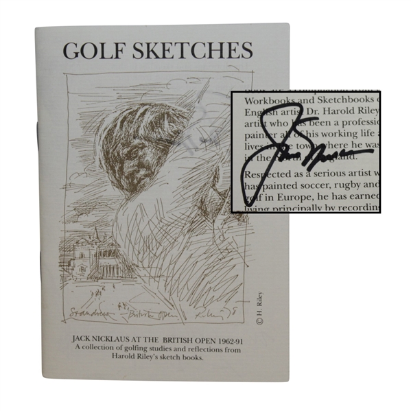 Jack Nicklaus Signed Book of Studies & Reflections From 1962-1991 British Opens By Harold Riley JSA ALOA