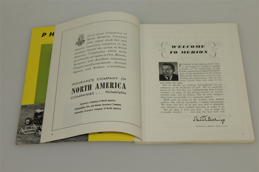 1950 US Open Championship Program - Merion Golf Club - Ben Hogan Winner