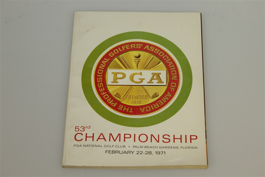 PGA Championship Programs - 1971, 1972 & 1973 - (2) Nicklaus & Player Victories