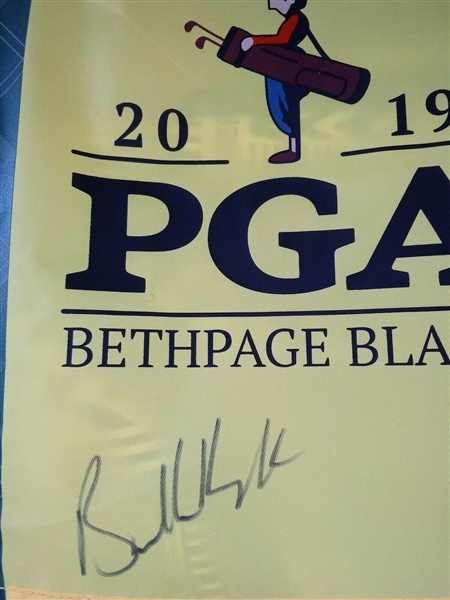 Brooks Koepka Signed 2019 PGA Championship at Bethpage Black Flag JSA ALOA
