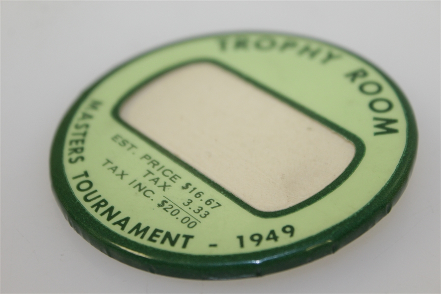 1949 Masters Tournament Trophy Room Badge In Great Condition - Snead Victory