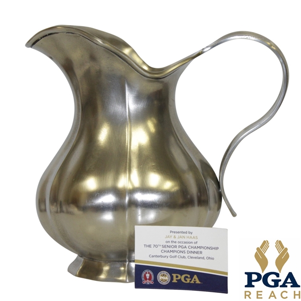 Jay Haas 2009 Senior PGA Championship Champions Dinner Silver Trophy Pitcher Gift - Handmade In Italy w/ Note & Silver Maker's Stamp