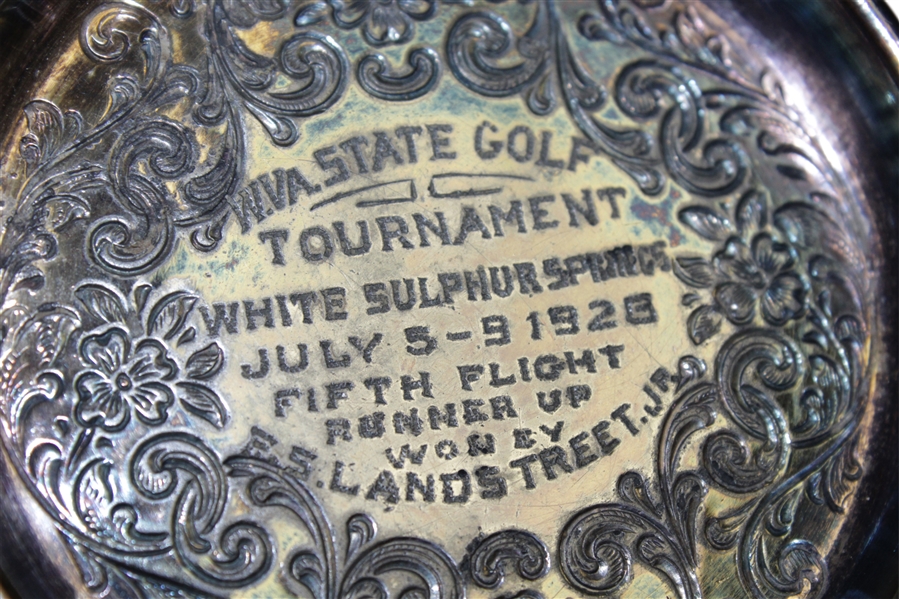 Washington State Golf Tournament 'Runner Up' Award Plate from 1920's