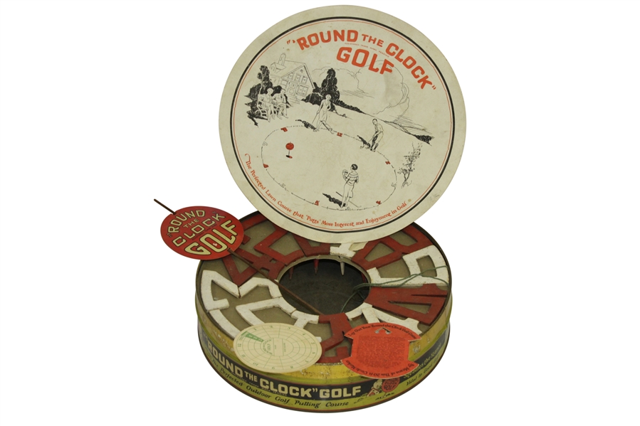 'Round the Clock Golf' Circa 1927 Home Putting Game in Original Tin Box