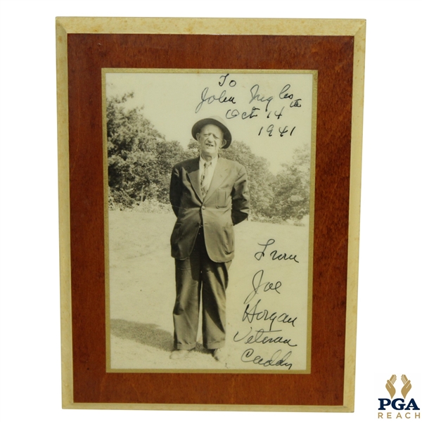 1941 Signed Inscribed Photograph By Joe Horgan - Known As The Dean Of Caddies