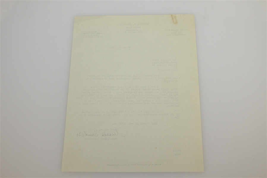 Sydney A. Sanders Signed Three Letters to Charles Price JSA ALOA