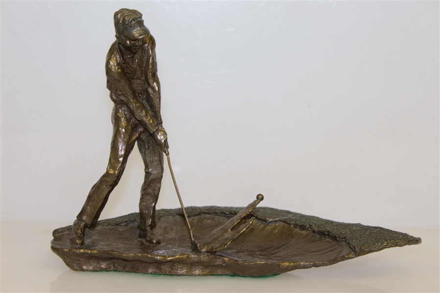Artist Mark Hopkins' Solid Bronze Golfer Recovery Shot Sculpture w/ Original Box - 602/2500