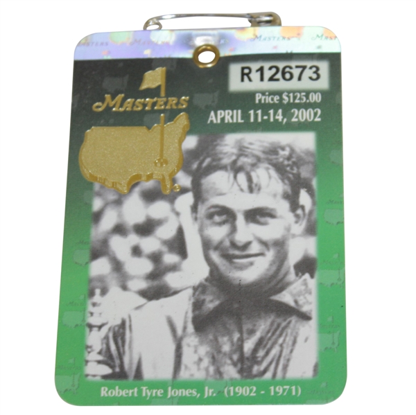 2002 Masters Series Badge #R12673 - Tiger's 3rd Masters Win