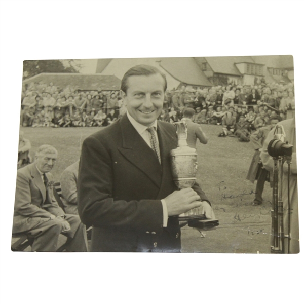 Henry Cotton Signed Time-Period Open Claret Jug Photo JSA Full #Y24246