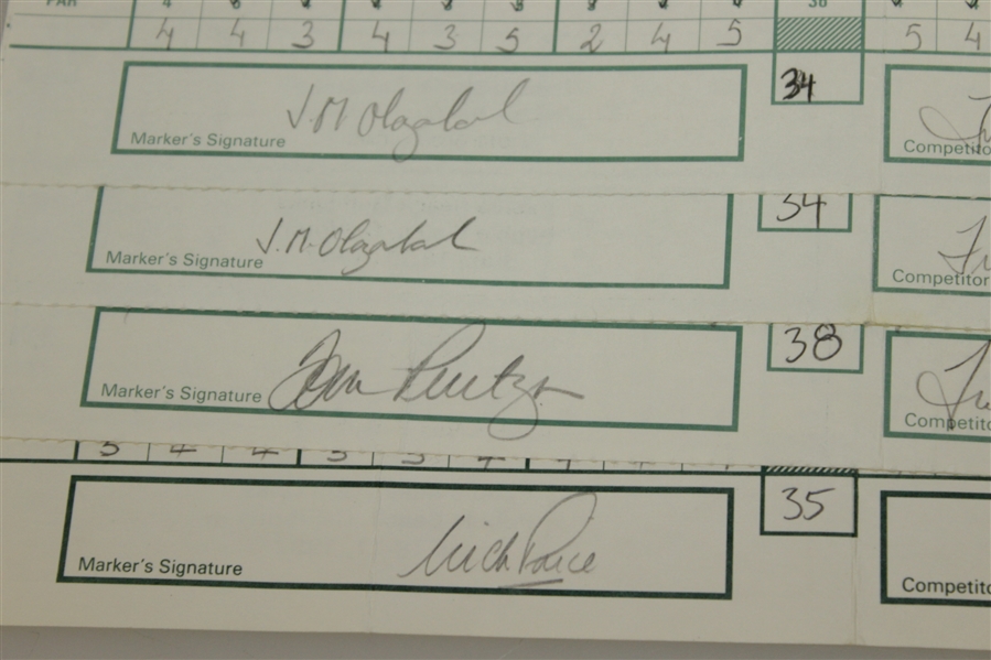 Fred Couples Signed Used 1992 US Open Pebble Beach Scorecards (4) - Olazabal Marker JSA ALOA