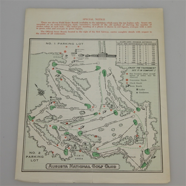 1966 Masters Tournament Pairing Sheet - Jack's 3rd Victory