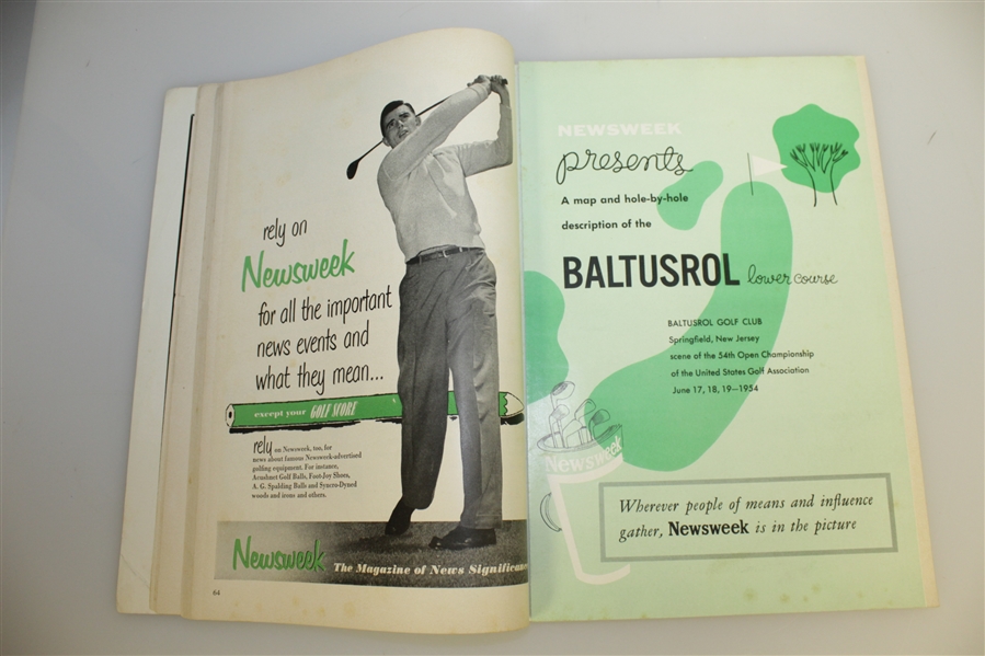 Ed Furgol Signed 1954 US Open at Baltusrol GC Program w/Scorecard JSA ALOA