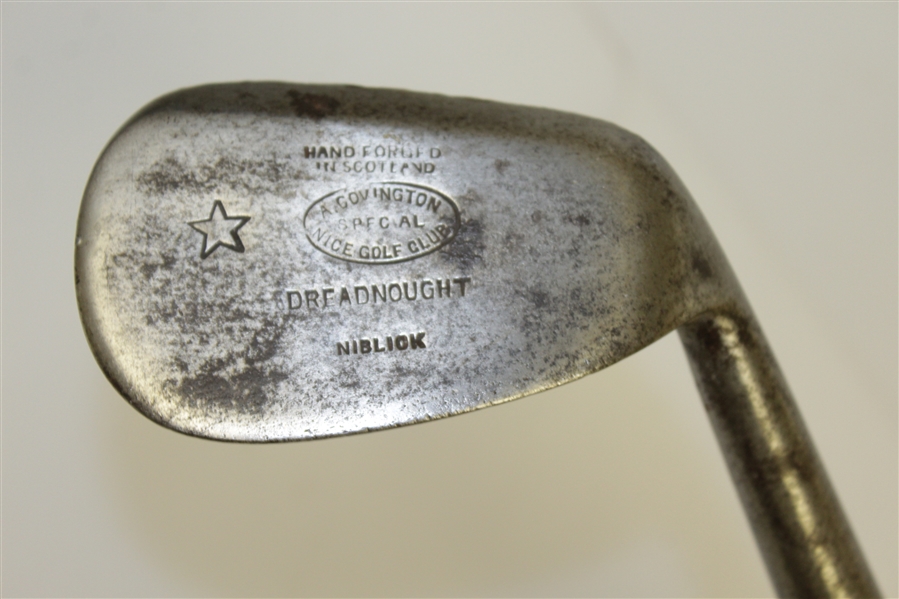 A. Covington Niblick Dreadnought 'Nice Golf Club' - Hand Forged in Scotland w/ Star Stamp