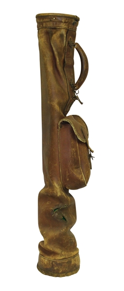 1920's - 1930's Entirely Leather Vintage Golf Club Bag - Including Leather Bottom