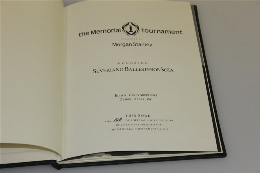 2010 Memorial Tournament Book Honoring Seve Ballesteros #168/250 by John Huggan & Invitation