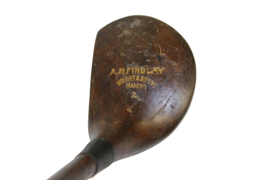 AH Findlay - Wright & Ditson Socket Head Wood Shafted Play Club w/ Shaft Stamp