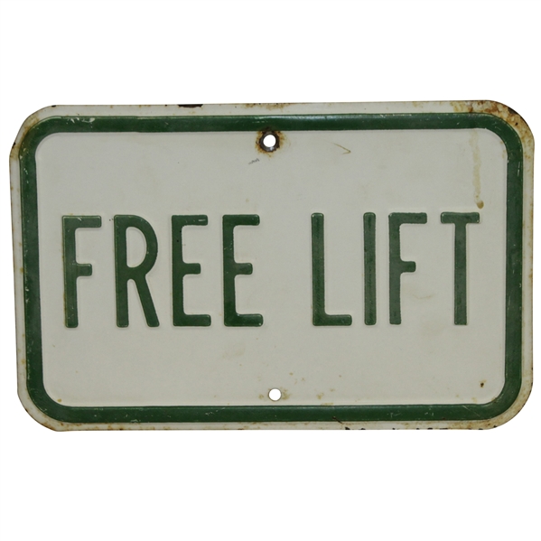 'Free Lift' Vintage Golf Sign - Cart Ride Location